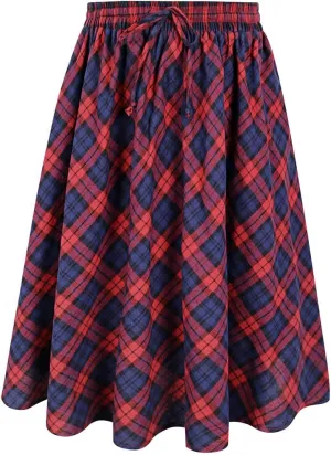 CARCOS Plus Size Midi/Mini Skirks for Women Solid/Star/Striped A Line Flowy High Waist Skirt XL-5XL