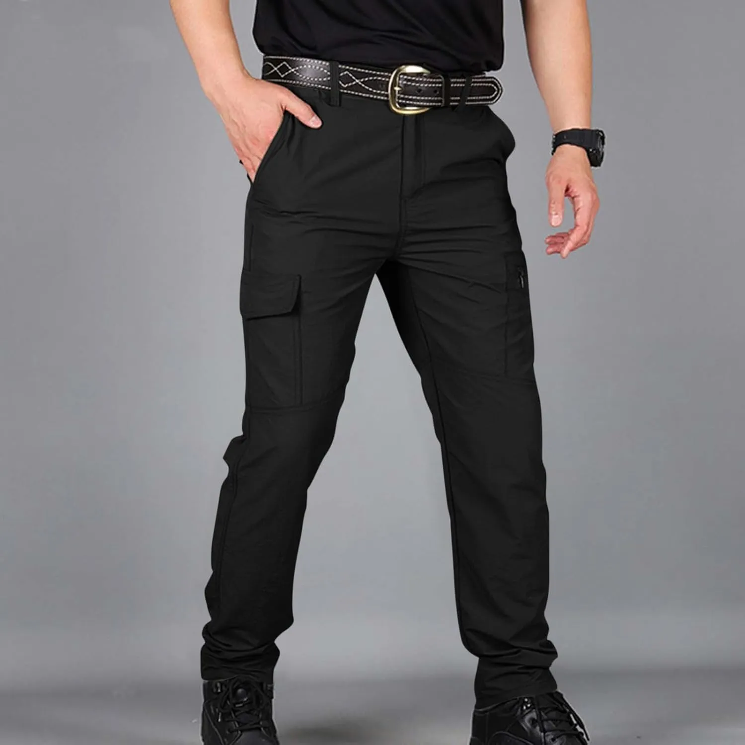 Cargo Pants for Men, Tactic Pants for Men Work Hiking Water Resistant Ripstop Flex Lightweight Outdoor Trousers