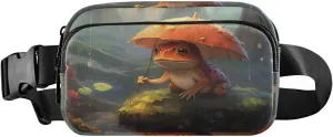 Cartoon Frog Fanny Pack for Travel Hiking Water Resistant Waist Pack Sling Bag Purse for Women Men