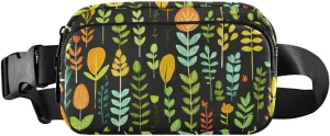 Cartoon Plants Fanny Pack Water Resistant, Women Men Waist Pack Sling Bag Purse for Travel Hiking