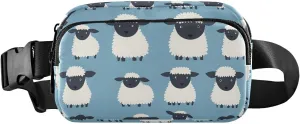 Cartoon Sheep Fanny Pack Water Resistant, Women Men Waist Pack Sling Bag Purse for Travel Hiking