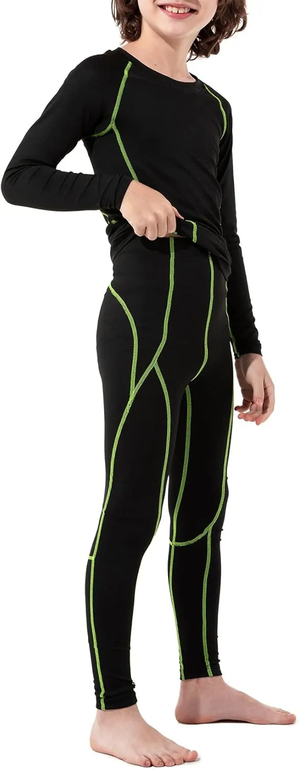 Century Star Boys Compression Shirt Leggings Sets Long Sleeve Kids Base Layer Girls Athletic Football Undershirt