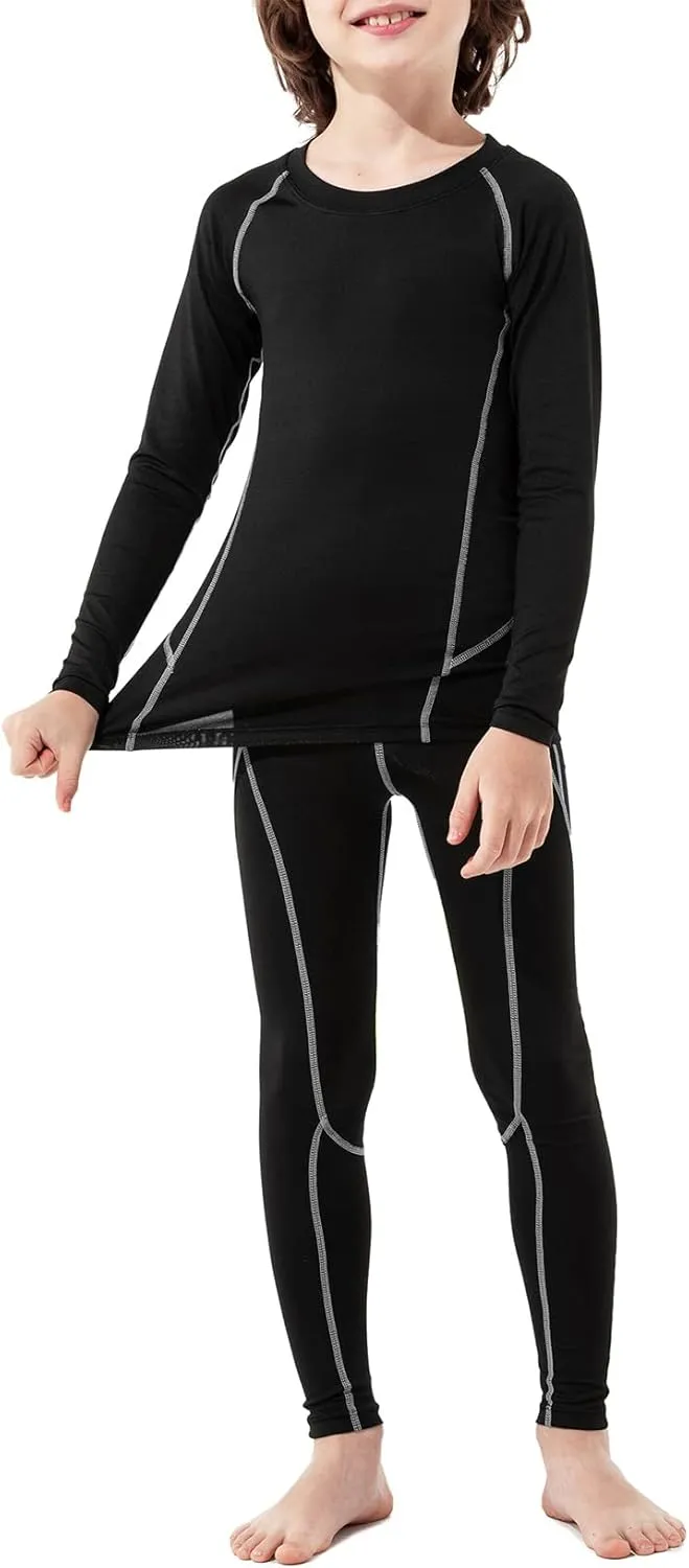 Century Star Boys Compression Shirt Leggings Sets Long Sleeve Kids Base Layer Girls Athletic Football Undershirt