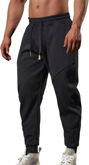 Chinos Pants Men Slim Fit Male Spring Casual Fitness Running Trousers Drawstring Loose Waist Color Matching Pants