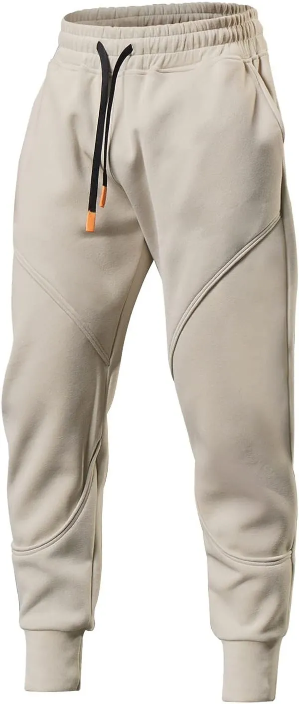 Chinos Pants Men Slim Fit Male Spring Casual Fitness Running Trousers Drawstring Loose Waist Color Matching Pants