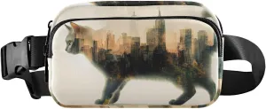 City Cat Fanny Packs for Women Men, Water Resistant Waist Pack Sling Bag Purse for Travel Hiking