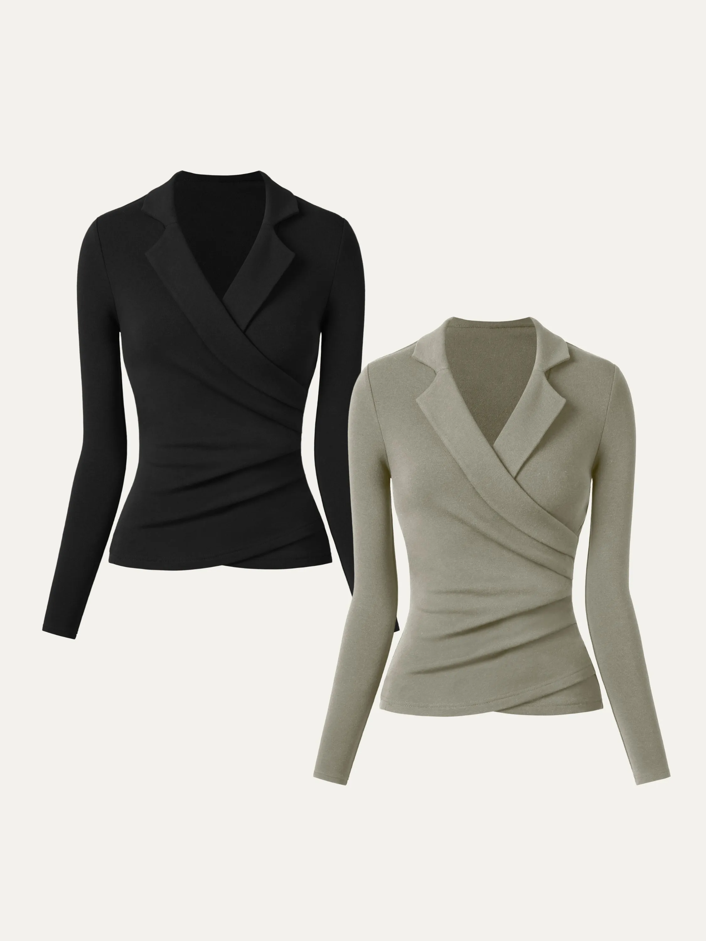 Collared Surplice Top