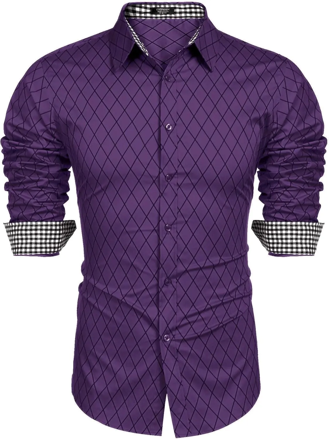 COOFANDY Men's Business Dress Shirt Long Sleeve Slim Fit Casual Button Down Shirt
