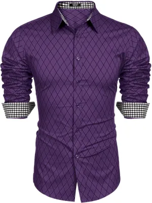 COOFANDY Men's Business Dress Shirt Long Sleeve Slim Fit Casual Button Down Shirt