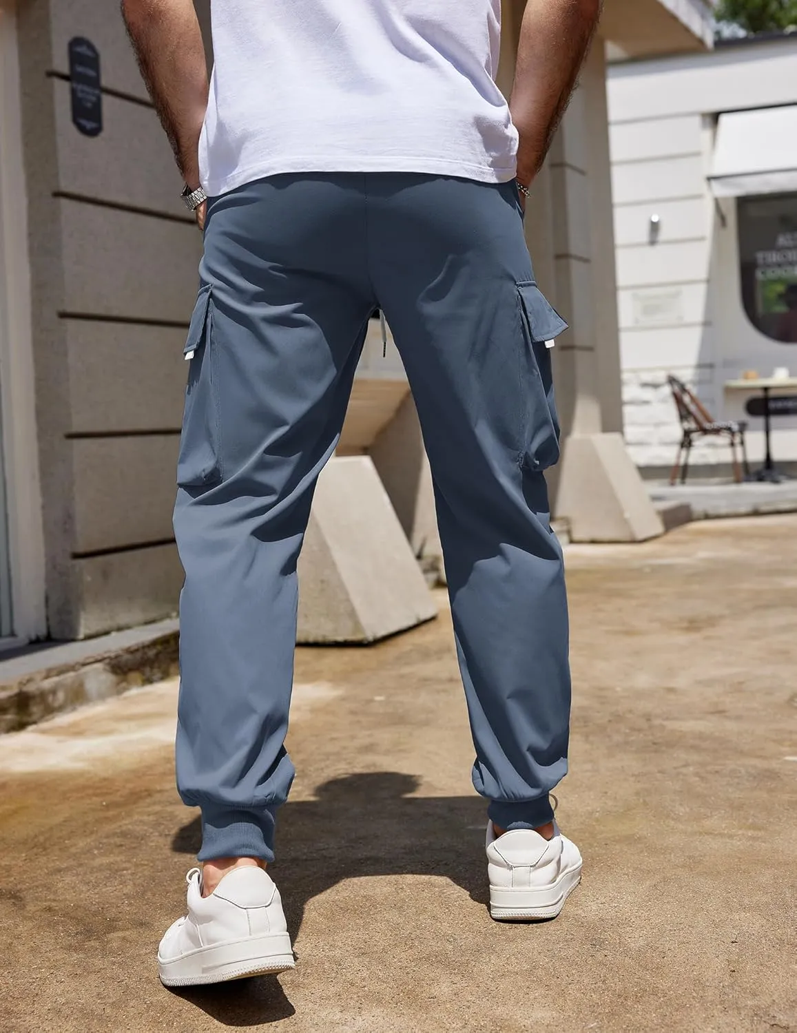 COOFANDY Men's Cargo Joggers Drawstring Jogger Cargo Pants Fashion Tapered Pants with Multi Pockets