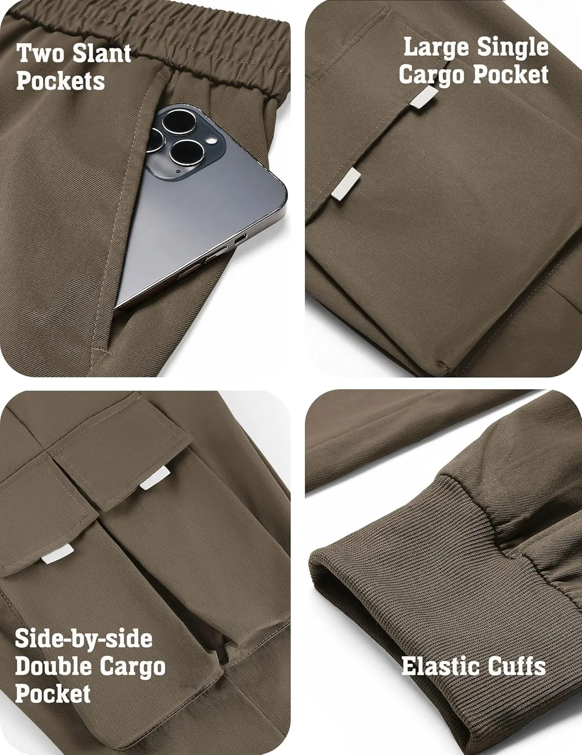COOFANDY Men's Cargo Joggers Drawstring Jogger Cargo Pants Fashion Tapered Pants with Multi Pockets