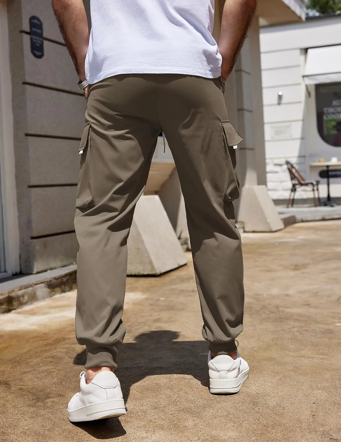 COOFANDY Men's Cargo Joggers Drawstring Jogger Cargo Pants Fashion Tapered Pants with Multi Pockets
