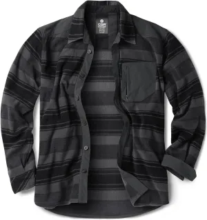 CQR Men's Long Sleeve Heavyweight Fleece Shirts, Plaid Button Up Shirt, Warm Outdoor Casual Shirt with Pockets