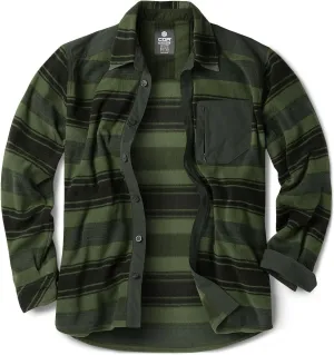 CQR Men's Long Sleeve Heavyweight Fleece Shirts, Plaid Button Up Shirt, Warm Outdoor Casual Shirt with Pockets