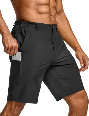 CQR Mens Quick-Dry Stretch Hiking Cargo Shorts  Lightweight Water-Resistant Tactical Casual, Golf & Outdoor with Pockets