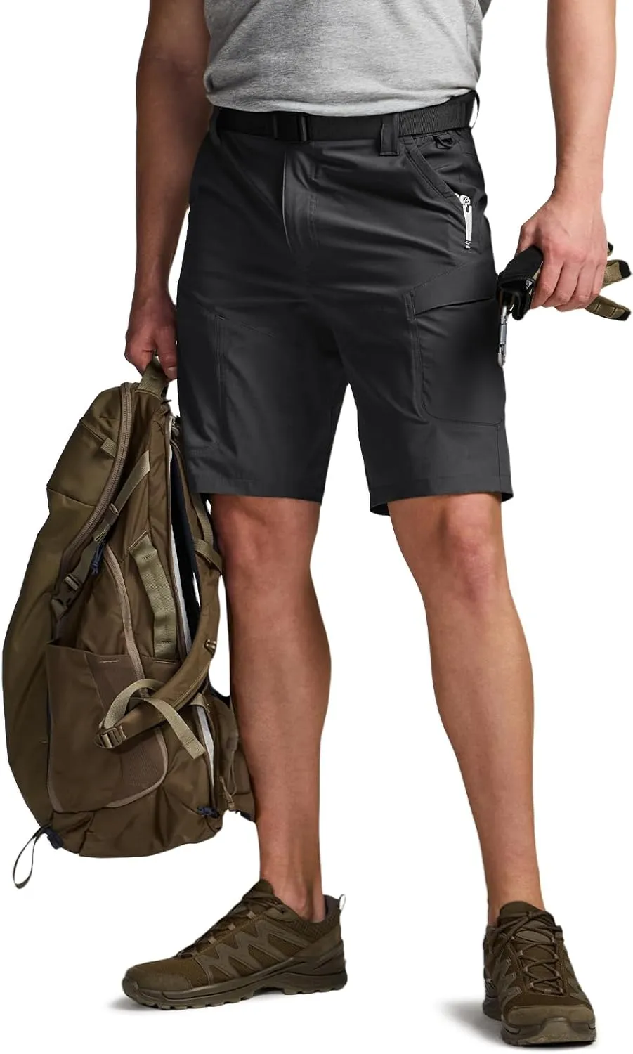 CQR Men's Quick Dry Stretch Hiking Cargo Shorts, Lightweight Water Resistant Tactical Casual, Golf & Outdoor with Pockets