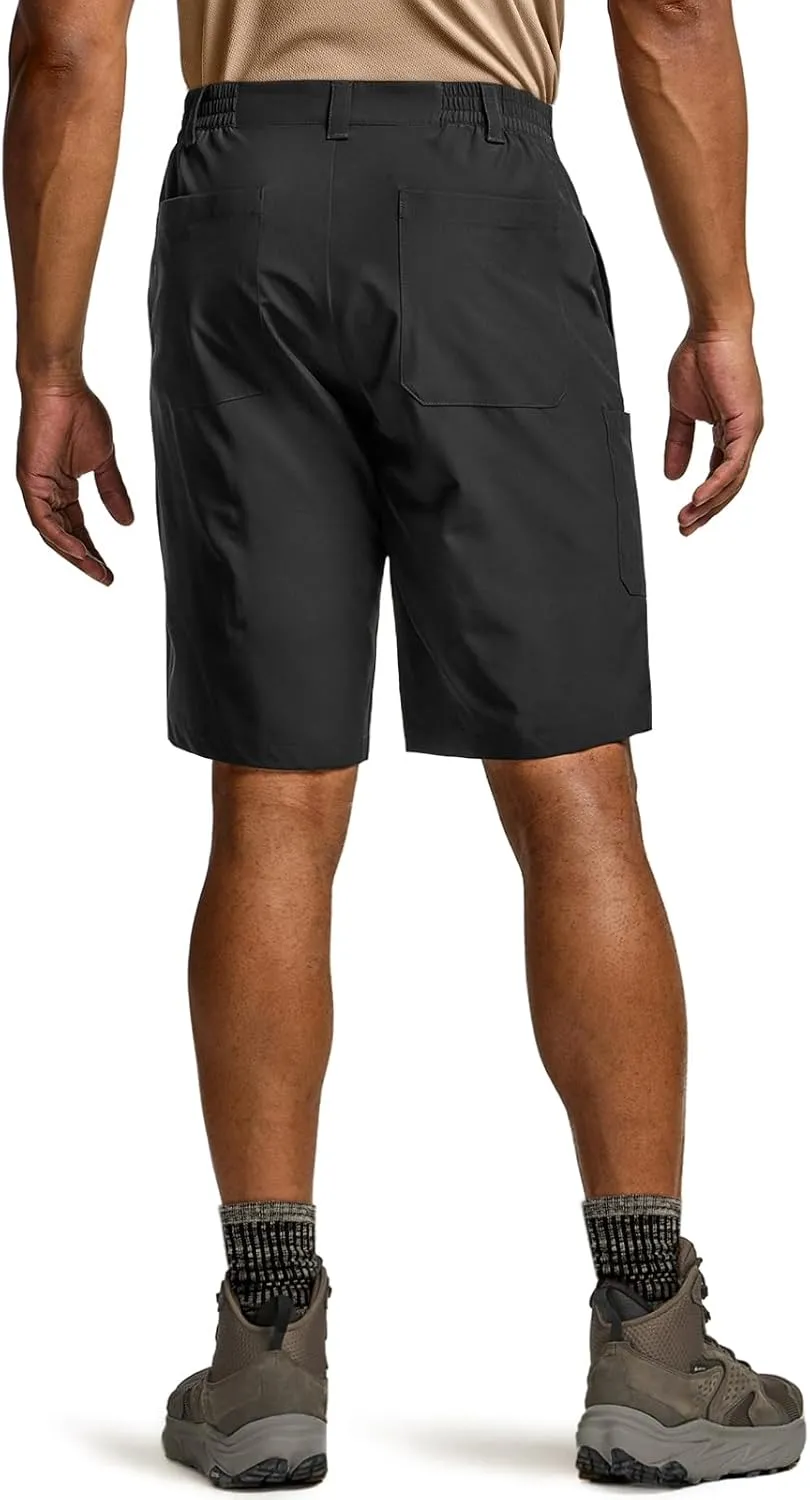 CQR Mens Quick-Dry Stretch Hiking Cargo Shorts  Lightweight Water-Resistant Tactical Casual, Golf & Outdoor with Pockets