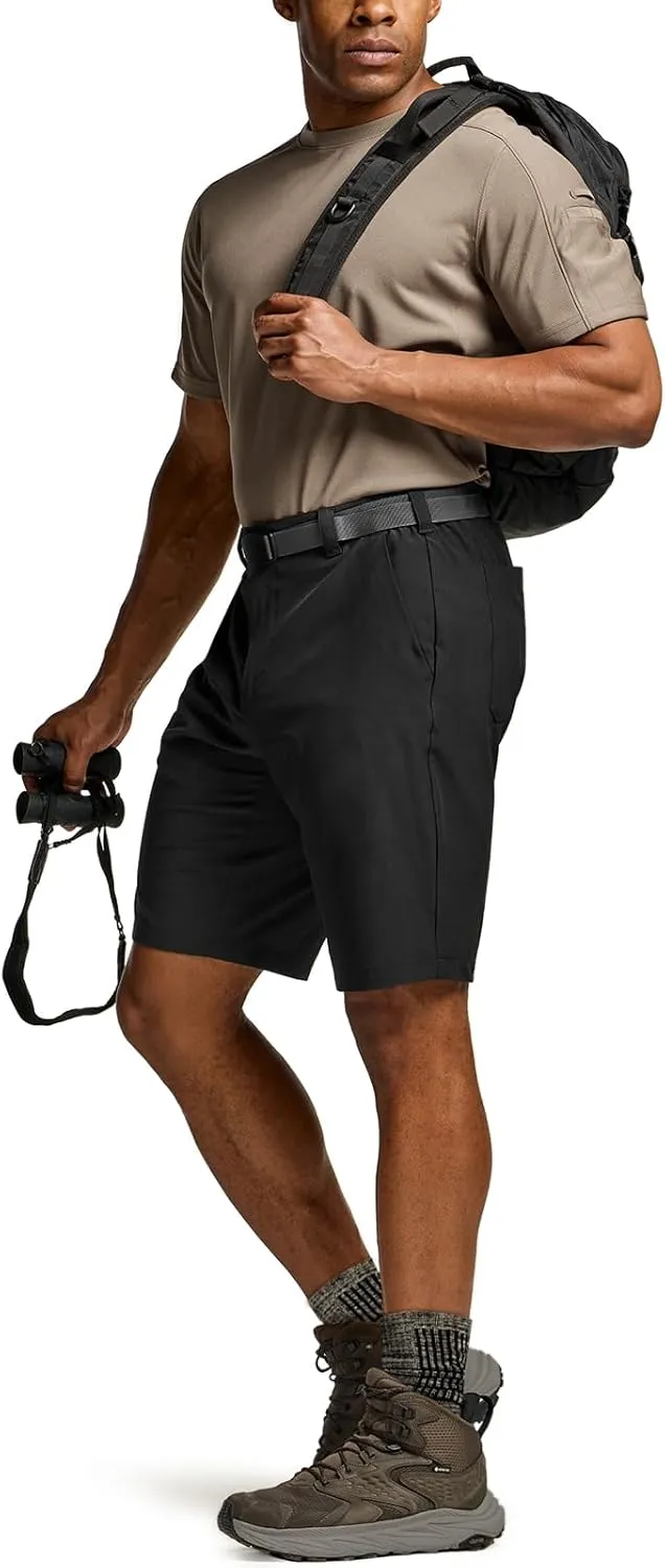 CQR Mens Quick-Dry Stretch Hiking Cargo Shorts  Lightweight Water-Resistant Tactical Casual, Golf & Outdoor with Pockets