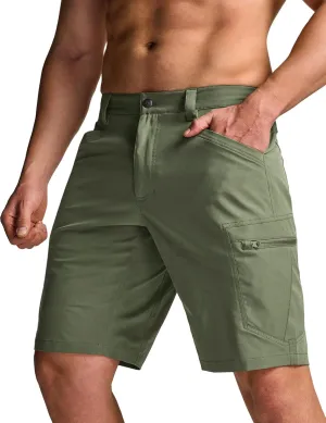 CQR Mens Quick-Dry Stretch Hiking Cargo Shorts  Lightweight Water-Resistant Tactical Casual, Golf & Outdoor with Pockets