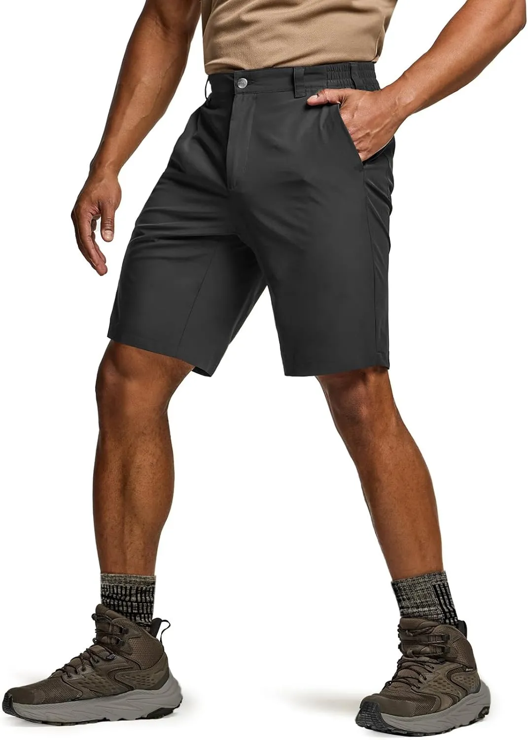 CQR Mens Quick-Dry Stretch Hiking Cargo Shorts  Lightweight Water-Resistant Tactical Casual, Golf & Outdoor with Pockets
