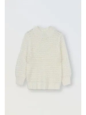 Cream Bubble Knitted Sweater