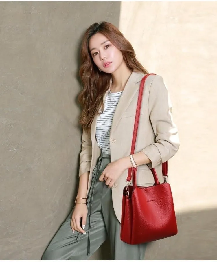 cross-body bag Soft Leather Crossbody Bucket Bag