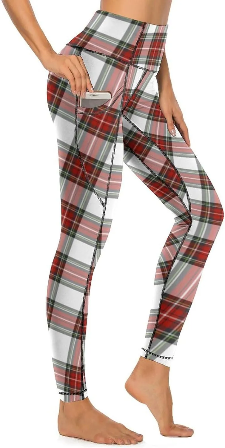 Cute Birds Floral Yoga Pants Women Tummy Control Workout Leggings with Pockets Stretchy High Waist Work Casual Pants