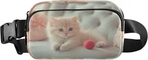 Cute Cat Fanny Packs for Women Men, Water Resistant Waist Pack Sling Bag Purse for Travel Hiking