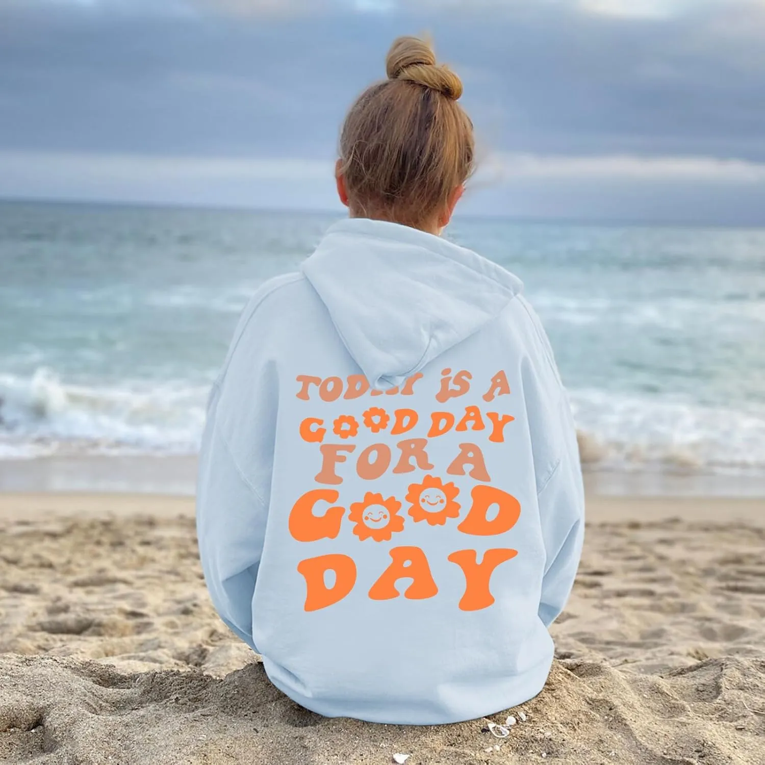 Cute Graphic Hoodies for Teen Girls Aesthetic Preppy Sweatshirts Inspirational Letter Slogan Loose Fit Pullover Tops
