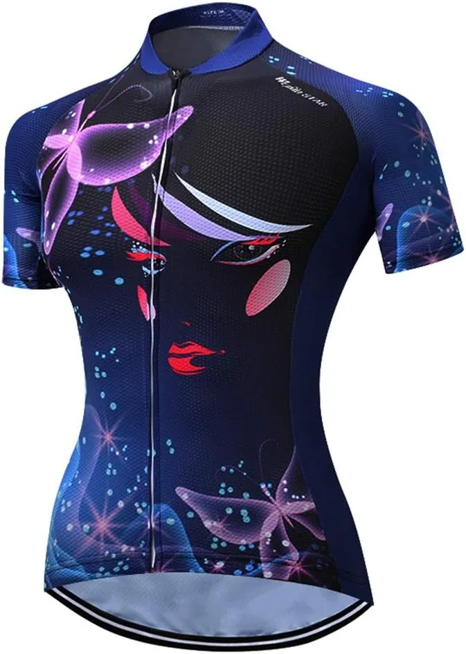 Cycling Jersey Women, Short Sleeve Bike Shirts Summer Road Bicycle Clothes Female Biking Tops Qiuck Dry S-3XL