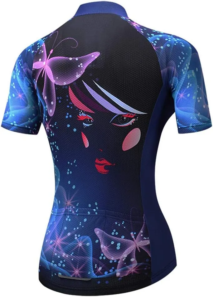 Cycling Jersey Women, Short Sleeve Bike Shirts Summer Road Bicycle Clothes Female Biking Tops Qiuck Dry S-3XL