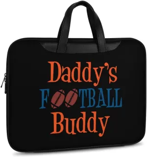 Daddy's Football Buddy Leather Bag Laptop Case Slim Water Resistant Computer Bags with Handle Briefcase for Work