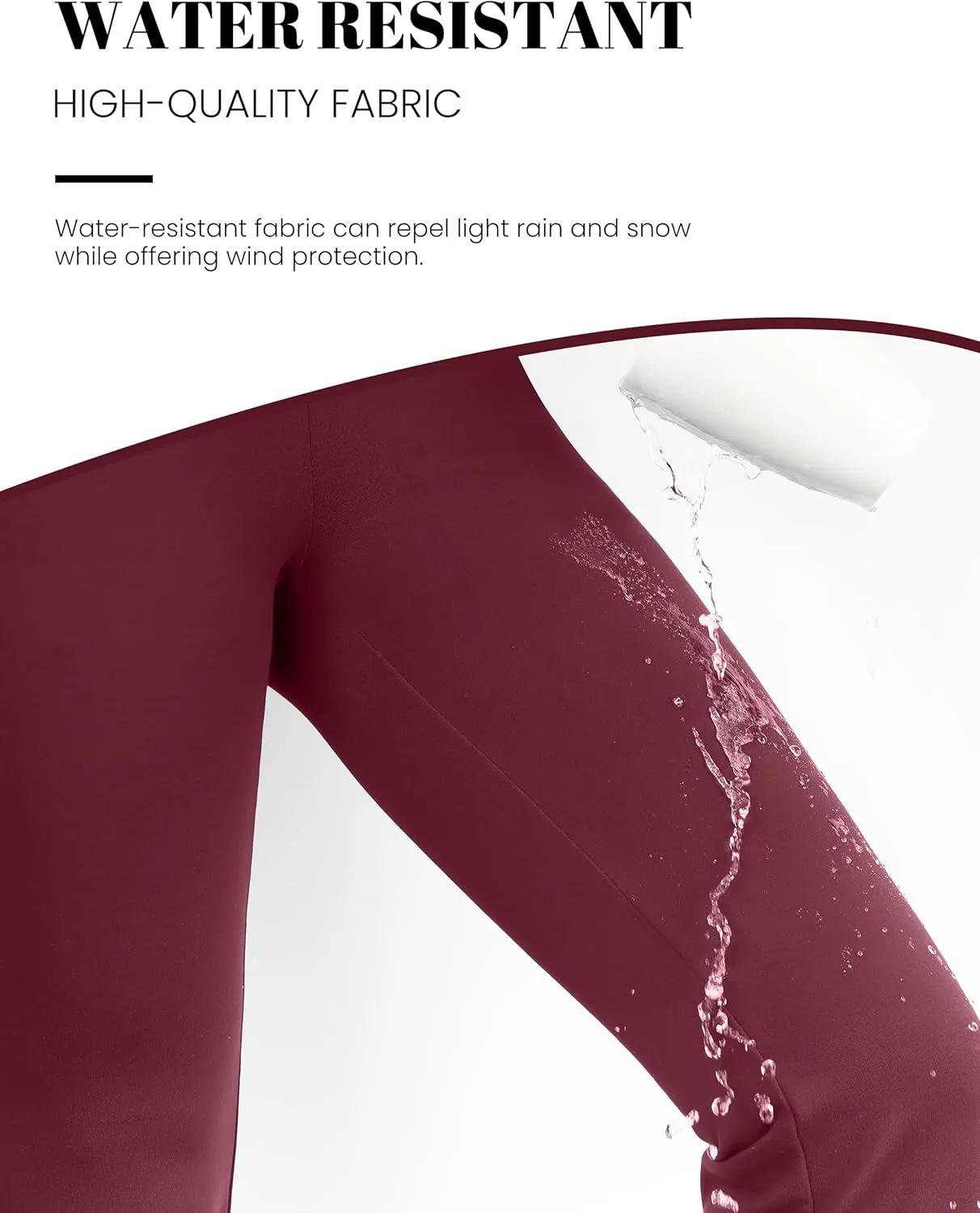 Desol Waterproof Fleece Lined Flare Leggings for Women,Yoga Pants with 4 Pockets,Thermal Work Pants for Winter
