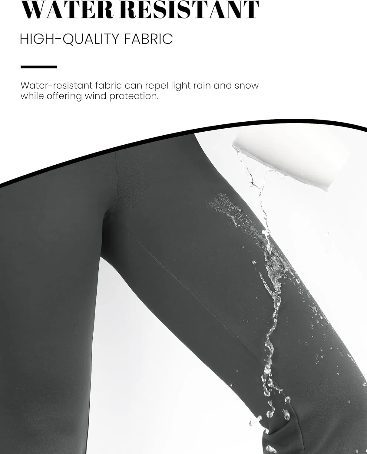 Desol Waterproof Fleece Lined Flare Leggings for Women,Yoga Pants with 4 Pockets,Thermal Work Pants for Winter