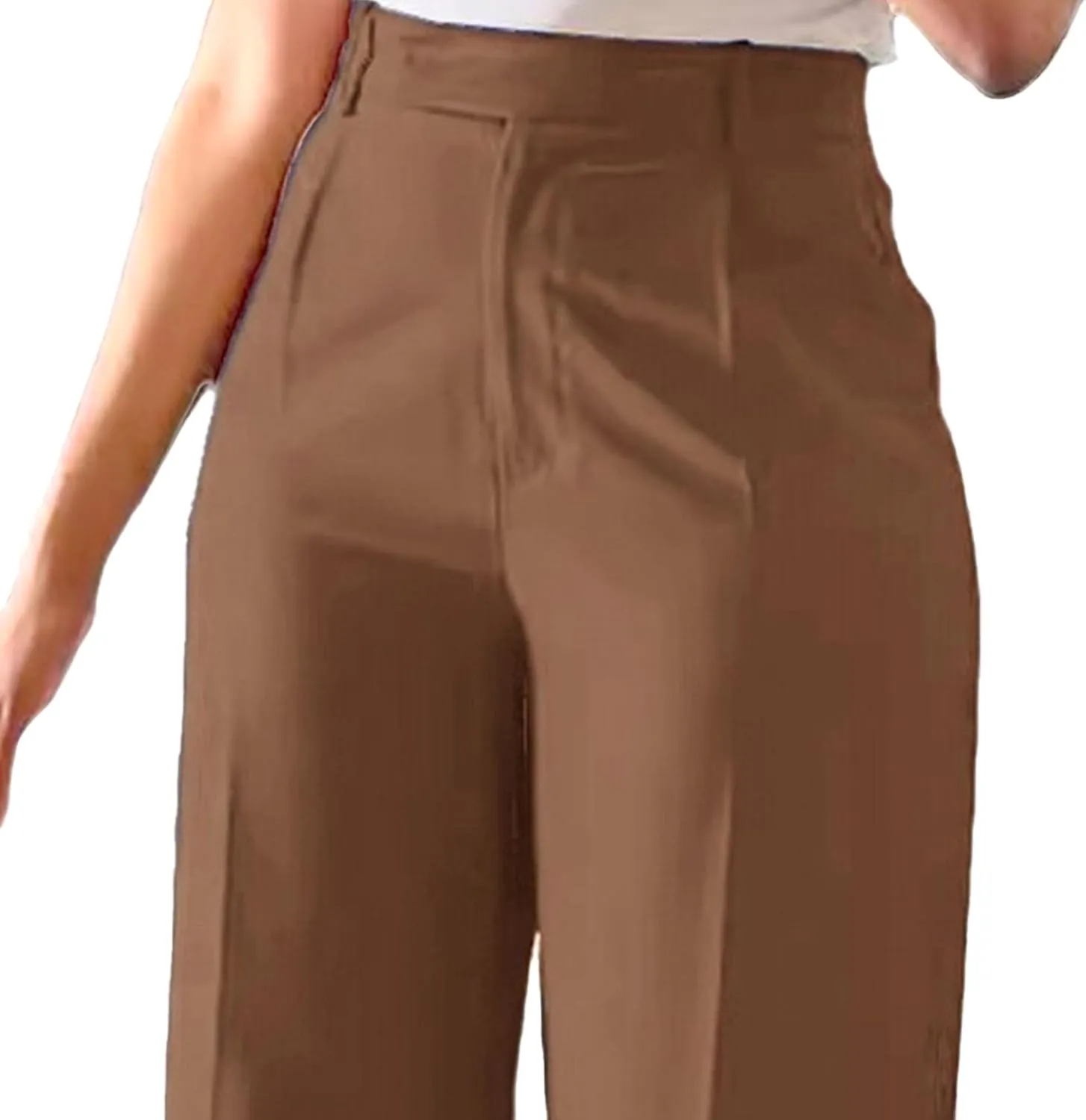 DGHM-JLMY Women's Commuter high Waist Draped Trousers Temperament Straight Leg Wide Leg Pants Business Essentials Suit Pant