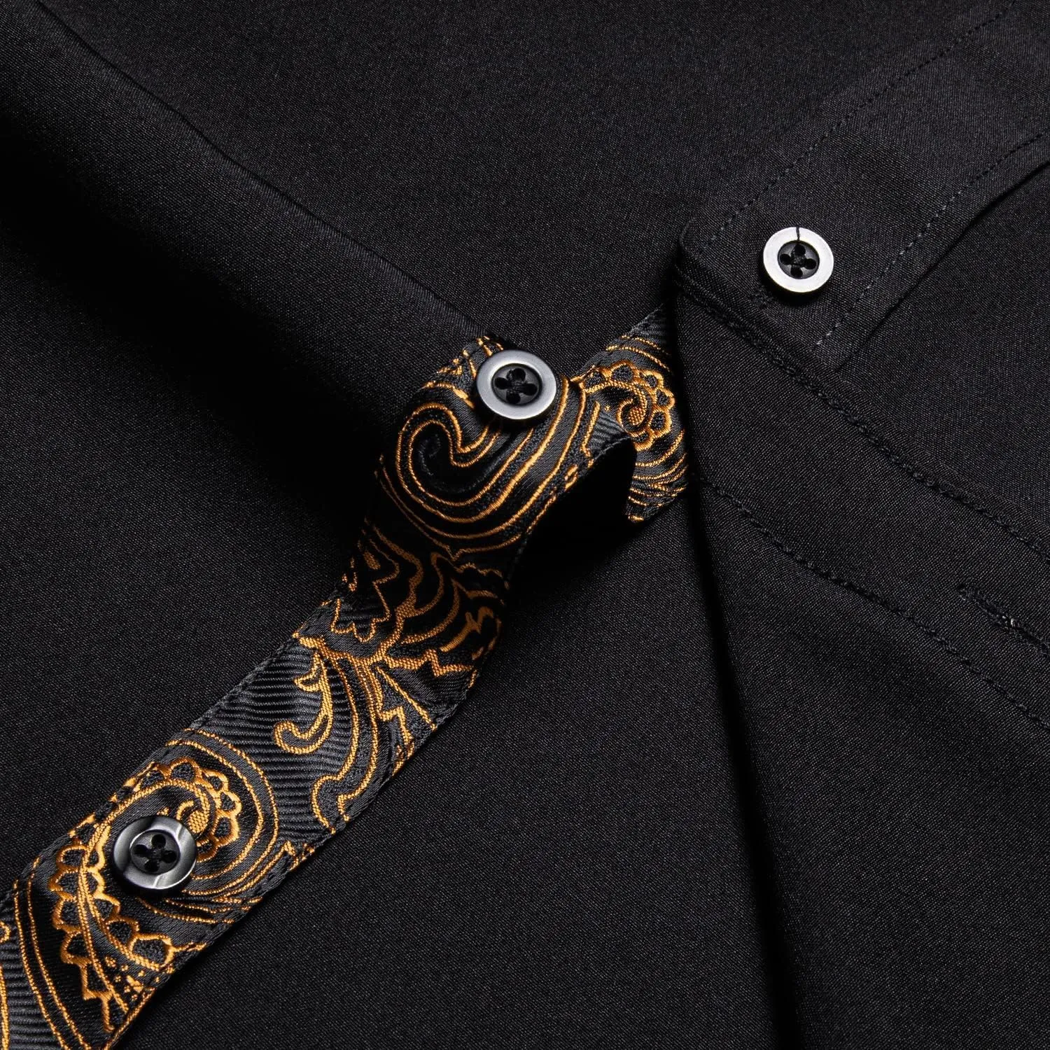 DiBanGu Mens Long Sleeve Dress Shirt Casual Cotton Button Down Shirts with Pocket Business Inner Contrast Shirt