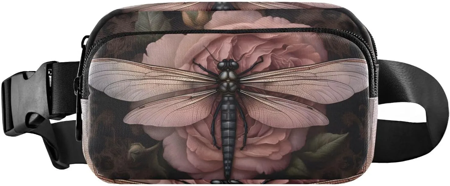 Dragon Floral Fanny Pack for Travel Hiking Water Resistant Waist Pack Sling Bag Purse for Women Men
