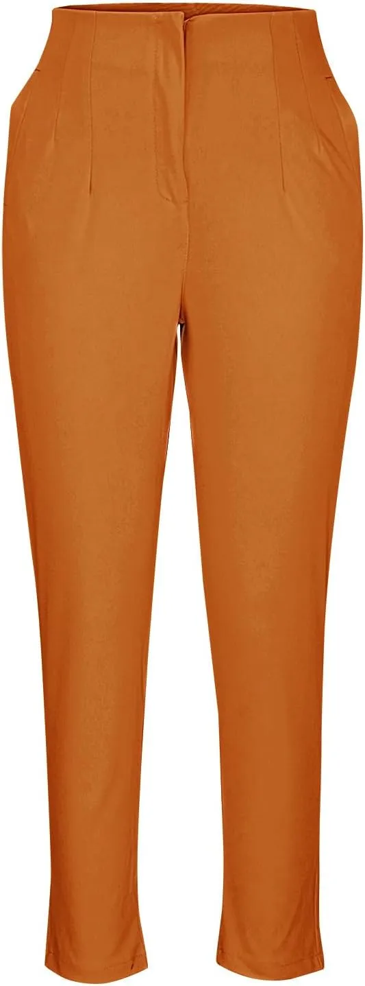 Dress Pants for Women Casual High Waist Work Office Pants Slim Fit Tummy Control Business Ankle Length Trousers