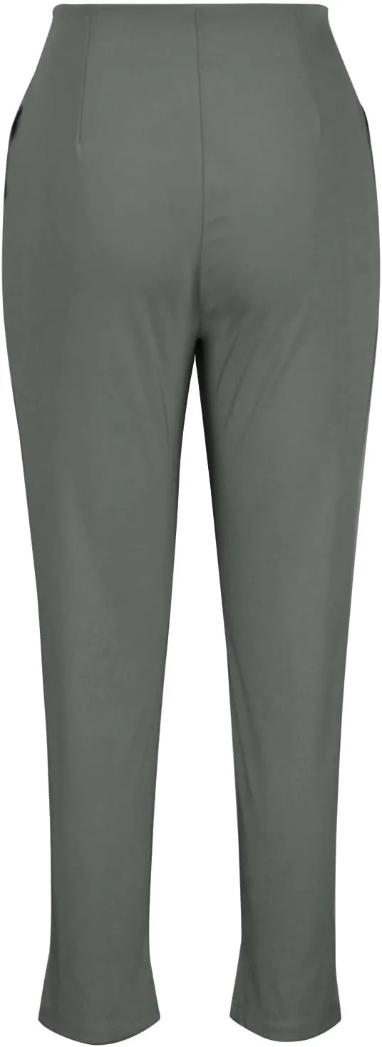 Dress Pants for Women Casual High Waist Work Office Pants Slim Fit Tummy Control Business Ankle Length Trousers