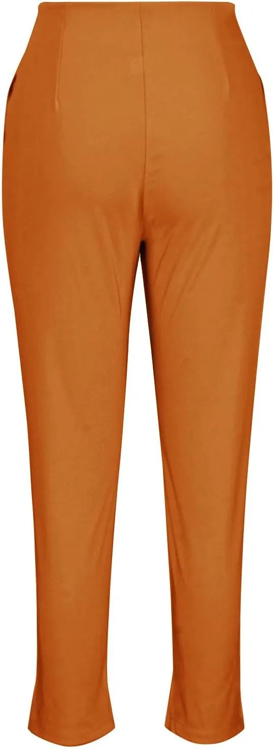 Dress Pants for Women Casual High Waist Work Office Pants Slim Fit Tummy Control Business Ankle Length Trousers