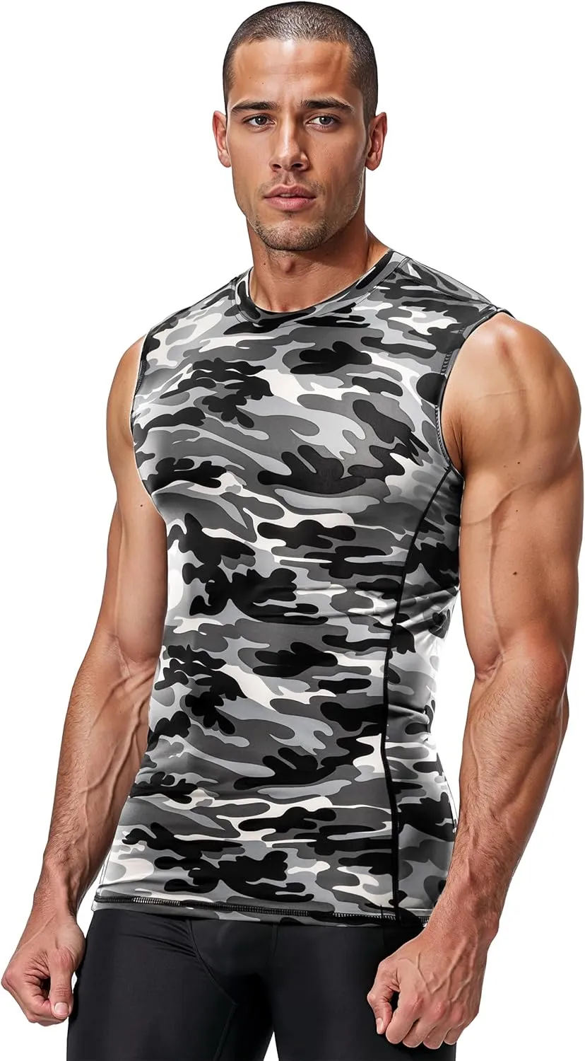DRSKIN 4, 3, 2 Pack Men's Compression Shirts Sleeveless Tank Top Athletic Sports Workout Running Base Layer Active