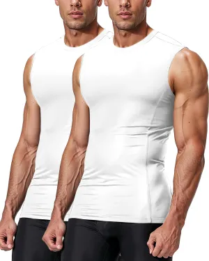 DRSKIN 4, 3, 2 Pack Men's Compression Shirts Sleeveless Tank Top Athletic Sports Workout Running Base Layer Active