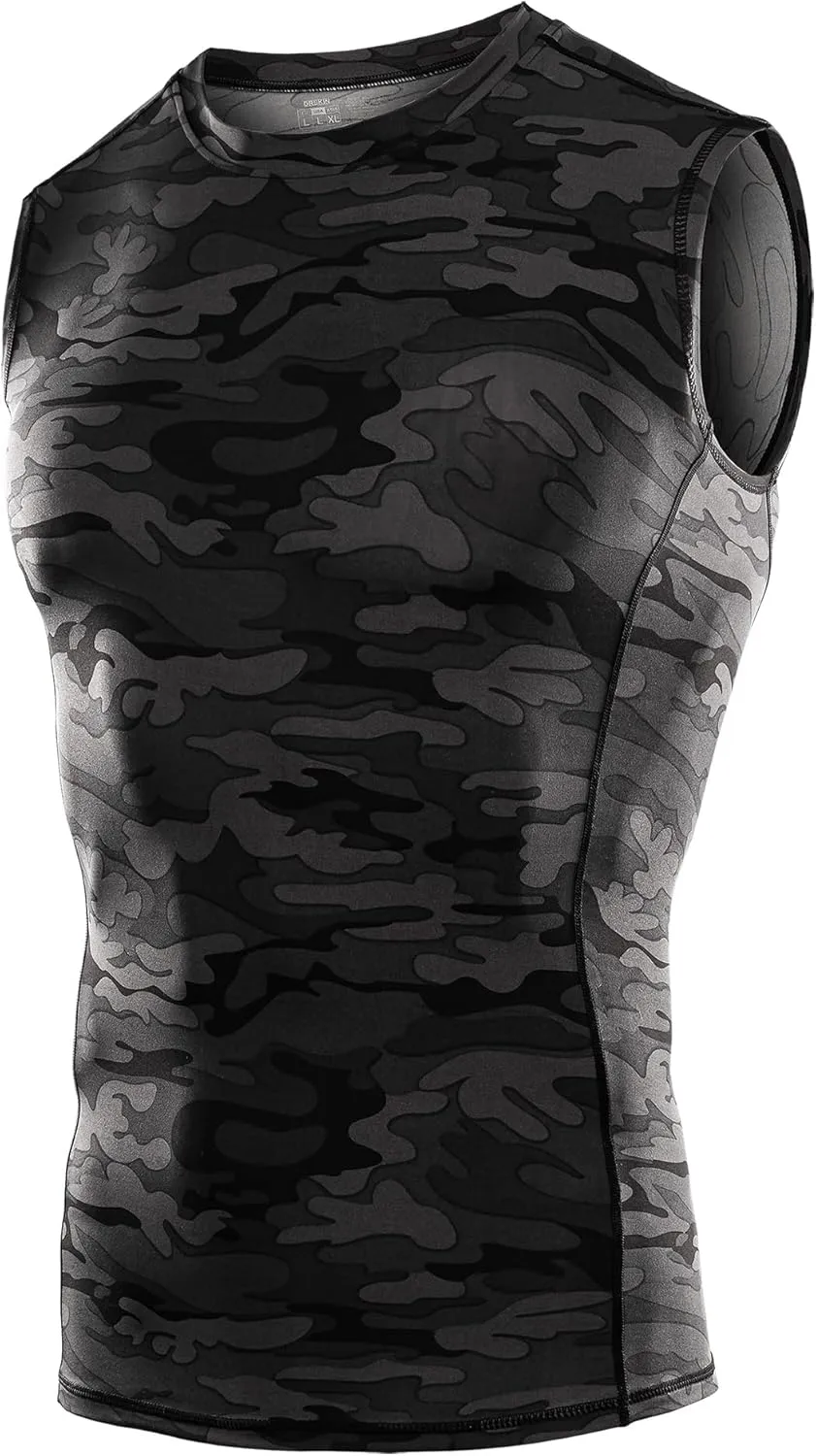 DRSKIN 4, 3, 2 Pack Men's Compression Shirts Sleeveless Tank Top Athletic Sports Workout Running Base Layer Active