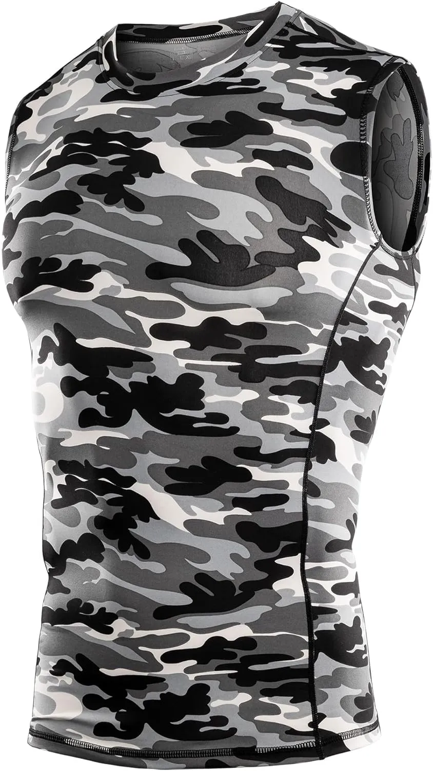 DRSKIN 4, 3, 2 Pack Men's Compression Shirts Sleeveless Tank Top Athletic Sports Workout Running Base Layer Active