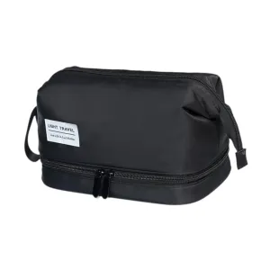 Dry Wet Separate Travel Toiletry Bag Compartment Cosmetics Storage Bag Large Water Resistant Makeup Bag Multifunctional, Black