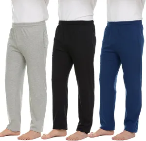 Essential Elements Men's 100% Cotton Jersey Active Lounge Sleep Pajama Pants for Men - 3 Pack