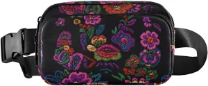 Ethnic Florals Fanny Pack Water Resistant, Women Men Waist Pack Sling Bag Purse for Travel Hiking