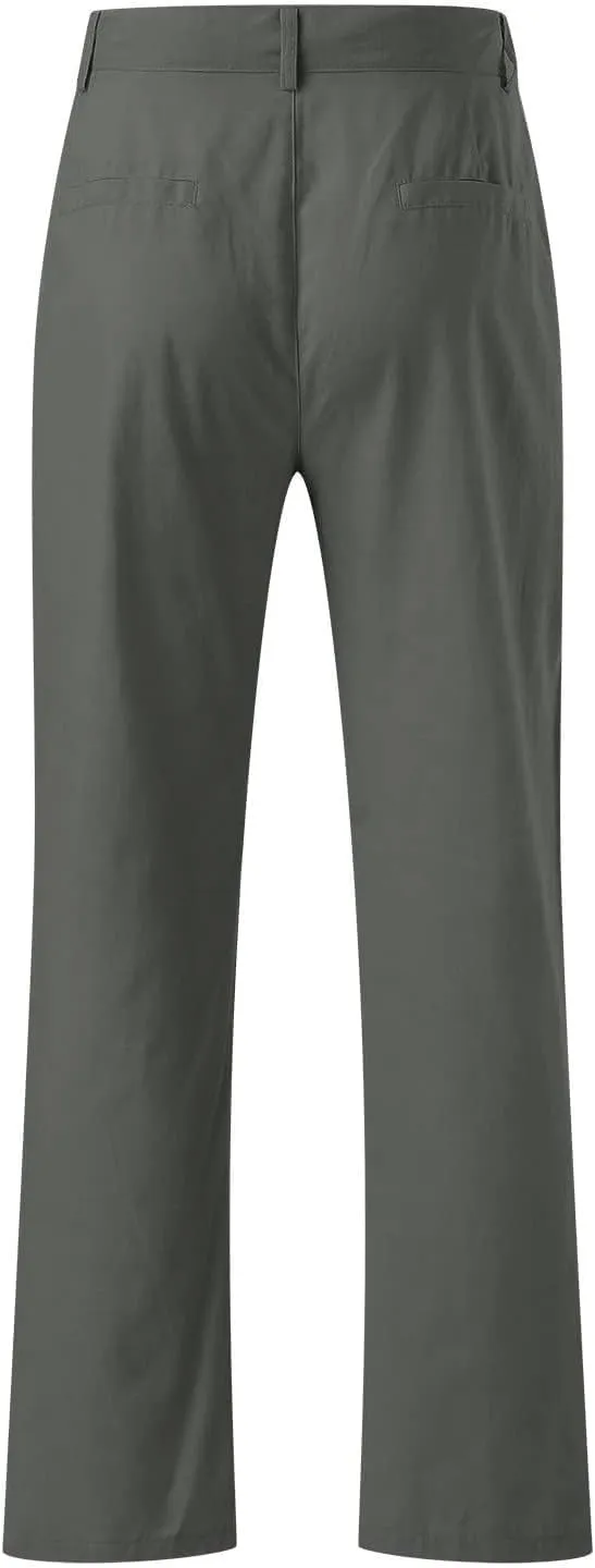 evzosrz Men's Casual Linen Pants Solid Loose Fit Fall Spring Trousers Lightweight Beach Yoga Pajamas Bottoms with Pockets