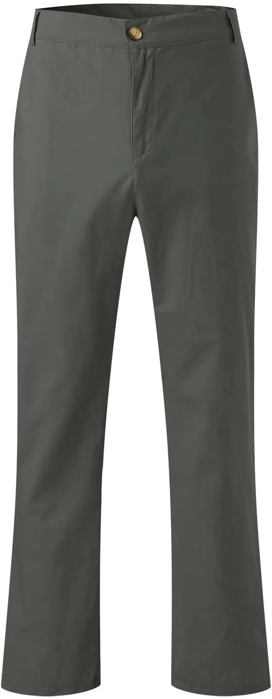evzosrz Men's Casual Linen Pants Solid Loose Fit Fall Spring Trousers Lightweight Beach Yoga Pajamas Bottoms with Pockets
