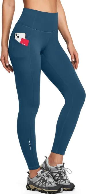 Ewedoos Womens Fleece Lined Leggings Water-Resistant Thermal Winter Fleece Leggings for Women with Pockets Ski Hiking